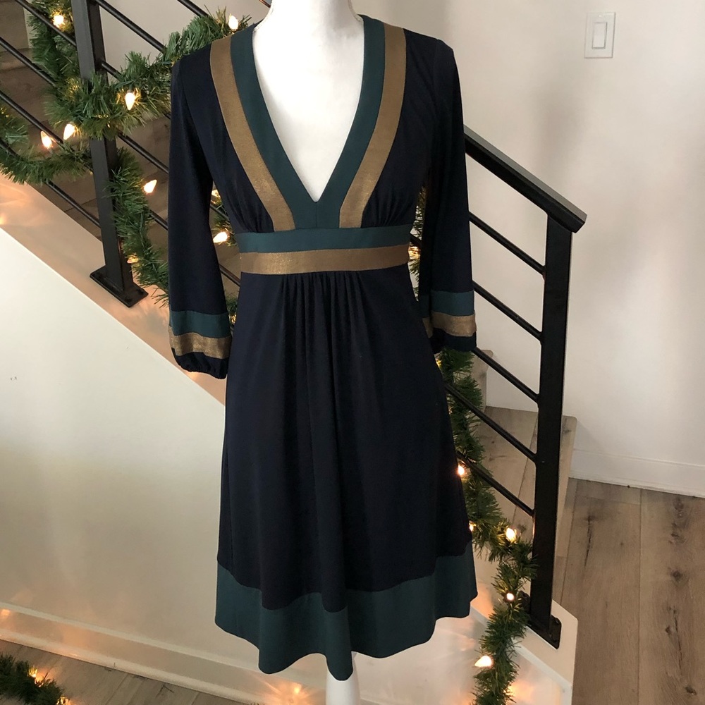 Laundry by Design Gold V-Neck Dress